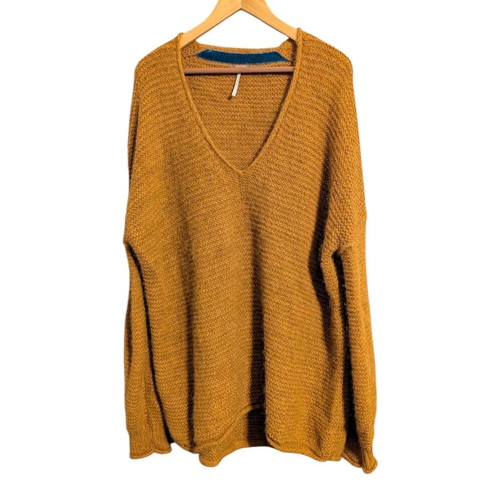 Free People All Mine Oversized Alpaca Blend Sweater Rust Orange Size Large B